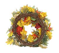 Front Door Wreath Hanger | 45cm Realistic Pumpkin Decor for Autumn Celebration/Harvest Festival/Fall | Handmade Plastic Garland with Branches | Home & Fireplace Hanging
