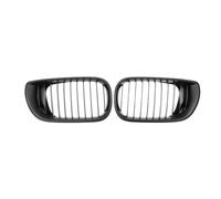 Front Grille Per BMW Serie 3 E46 Berlina 4 Porte 320i 350i 2002 2003 2004 2005 Paraurti Anteriore Griglia Racing 1 Coppia Griglia Sportiva A Doppia Lama Per Auto Anteriore Auto Grill(Matte Black)