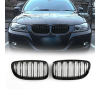 Front Kidney Hood Grilles Gloss Black PER BMW E90/E91 LCI 3 Series 2008-2012 Y1