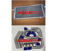 Front Mount Intercooler 600x300x80mm+3" Aluminium Piping+Blue Silicone Hose kit