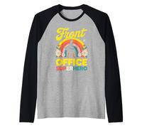 Front Office Segretario Supereroico Supporto Amministratore Divertente Maglia con Maniche Raglan