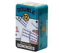 Front Porch Classics Double 12 Colored Dot Dominoes Set On-The-Go Travel Stora