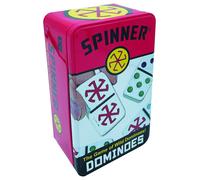 Front Porch Classics Spinner Colored Dot Dominoes, On-The-Go Travel Storage Ti