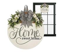 Front Porch Welcome Sign - Home Sweet Home Wreaths | Spring Welcome Sign | Summer Front Porch Wreath | Round Wood Hangings Sîgn for Spring Door Decor| Wreath Rustic Flower Wall for Outdoor Party