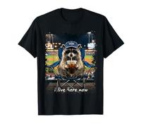 Front Raccoon in Chair Baseball Stadium Vivo Qui Adesso Maglietta