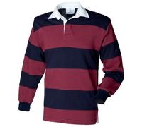 Front Row -Camicia Unisex - Adulto Burgundy And Navy Medium