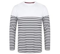 Front Row Crew collo manica lunga Breton Striped T-Shirt (FR134)