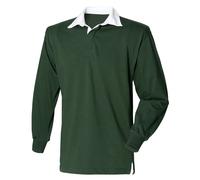 Front Row FR001 Rugby Camicia a Maniche Lunghe in Cotton Senza Logo