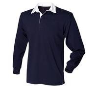 Front Row FR001 Rugby Camicia a Maniche Lunghe in Cotton Senza Logo