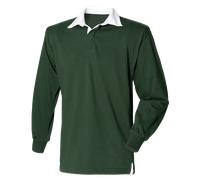 Front Row FR001 Rugby Camicia a Maniche Lunghe in Cotton Senza Logo
