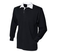 Front Row FR001 Rugby Camicia a Maniche Lunghe in Cotton Senza Logo
