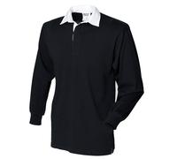Front Row FR001 Rugby Camicia a Maniche Lunghe in Cotton Senza Logo