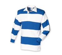 Front Row Maglia Polo Rugby in Cotone a Righe BORDO/Bianco Blu S-XXL