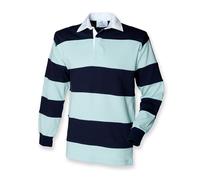 Front Row Maglia Polo Rugby in Cotone a Righe BORDO/Bianco Blu S-XXL