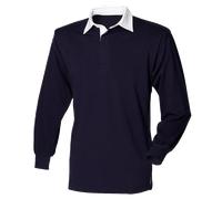 Front Row Tinta Unita FR100 Cotton Classico Maglia Rugby Maniche Lunghe No Logo
