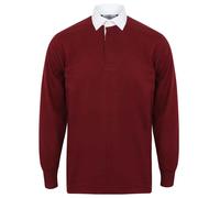 Front Row Tinta Unita FR100 Cotton Classico Maglia Rugby Maniche Lunghe No Logo