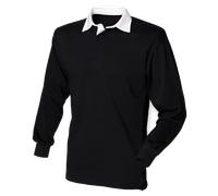 Front Row Tinta Unita FR100 Cotton Classico Maglia Rugby Maniche Lunghe No Logo