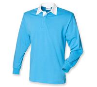 Front Row Tinta Unita FR100 Cotton Classico Maglia Rugby Maniche Lunghe No Logo