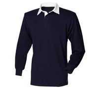 Front Row Tinta Unita FR100 Cotton Classico Maglia Rugby Maniche Lunghe No Logo