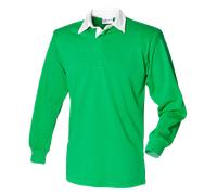 Front Row Tinta Unita FR100 Cotton Classico Maglia Rugby Maniche Lunghe No Logo
