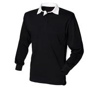 Front Row Tinta Unita FR100 Cotton Classico Maglia Rugby Maniche Lunghe No Logo