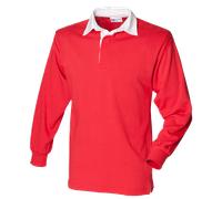 Front Row Tinta Unita FR100 Cotton Classico Maglia Rugby Maniche Lunghe No Logo