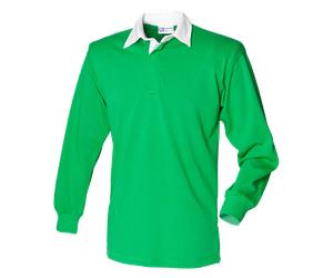 Front Row Tinta Unita FR100 Cotton Classico Maglia Rugby Maniche Lunghe No Logo