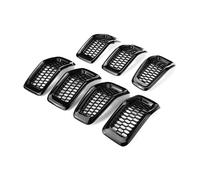Frontali Griglia Per Jeep Per Cherokee 2014-2017 2018 Cromato/Lucido Auto ABS Maglia Anteriore Griglie Radiatore Sportive Esterno A NIDO D'APE Griglia Griglia anteriore(Glossy Black)