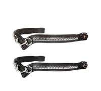 Frontalino per briglia inglese in cuoio a V con morso al centro e fila clincher