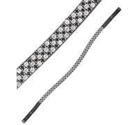 Frontalino Tattini in cuoio sagomato decorato con 3 file di strass a scacchi Tat