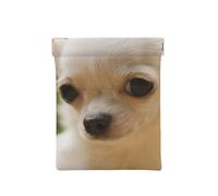 Fronte bianco del cane della chihuahua, Spremere il portafoglio superiore da donna Borsa portaoggetti Piccola portamonete Portamonete