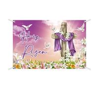Fronte Di Pasqua Gesù - Easter sunday serviec Display, Decorativo È Risorto Banner Fotografico | Bandiera Per Le Vacanze Impermeabili Per Arredamento Della Chiesa, Sfondo Fotografico Cristiano Per Por