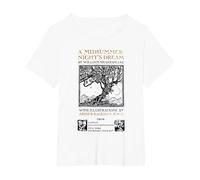 Frontespizio del Sogno di Una Notte di Mezza Estate William Shakespeare Maglietta, Donna Plus-Size, Bianco, 3X