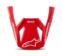 Frontino Casco Alpinestars S-M3 Radium Rosso Fluo/Bianco/Lucido Rosso Fluo,Bianco,Lucido