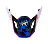 Alpinestars S-M7 Blaster Cima dell'Elmo, bianco/blu/rosso lucido, Taglia unica