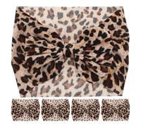 Frontino Neonata Fiocco Leopardato 5 Pezzi in Flanella
