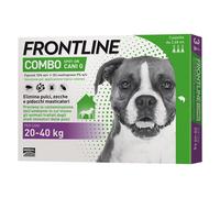 FRONTLINE Combo, 3 Pipette, Cane Taglia L (20 - 40 Kg), Antiparassitario per Cani e Cuccioli di Lunga Durata, Protegge il Cane e Anche la Casa da Pulci, Zecche, Uova e Larve, Antipulci 3 Pipette