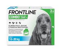 FRONTLINE Combo, 3 Pipette, Cane Taglia M (10 - 20 Kg), Antiparassitario per Cani e Cuccioli di Lunga Durata, Protegge il Cane e Anche la Casa da Pulci, Zecche, Uova e Larve, Antipulci 3 Pipette