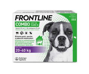Frontline Combo Cani x3 Pipette, Antiparassitario per Cani Grandi e Cuccioli (20-40Kg) Contro Pulci, Zecche, Uova e Larve