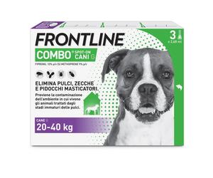 Frontline Combo Cani x3 Pipette, Antiparassitario per Cani Grandi e Cuccioli (20-40Kg) Contro Pulci, Zecche, Uova e Larve