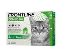 FRONTLINE Combo, 6 Pipette, Antiparassitario per Gatti, Gattini e Furetti di Lunga Durata, Protegge da Pulci, Zecche, Uova, Larve e Anche la Casa, Antipulci In Confezione da 6 Pipette da 0.5 ml