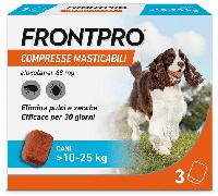 FRONTPRO x3 Compresse Masticabili Antiparassitario Per Cani (10-25Kg) Contro Pulci e Zecche