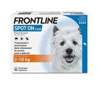 Frontline Spot On Cani x4 Pipette, Antiparassitario per Cani e Cuccioli (2-10Kg), Contro Pulci, Zecche E Pidocchi