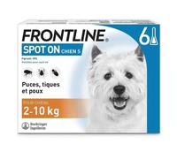 Frontline Spot On Chien S (2-10 kg) - antipulci e zecche e pidocchi - 6 pipette