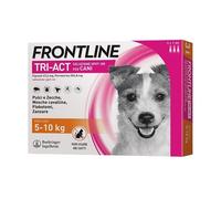 FRONTLINE TRI-ACT 3 PIPETTE CANE 5-10 KG PULCI ZECCHE MOSCHE FLEBOTOMI ZANZARE