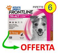 Frontline TRI-ACT 6 pipette per Cani da 5-10 kg - Antiparassitario pulci zecche