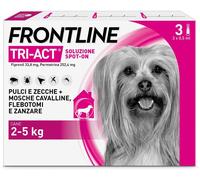 FRONTLINE Tri-Act Antiparassitario Per Cani Contro Parassiti E Insetti Volanti 2-5Kg 3 PIPETTE