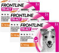 Frontline Tri-Act Antiparassitario Per Cani Contro Parassiti E Insetti Volanti 5-10Kg KIT 9 PIPETTE
