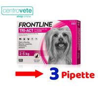 Frontline Tri Act Cani 3 Pip 2-5 / 5-10 / 10-20 / 20-40 / 40-60 Kg → Zecche Pulc