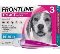 Frontline Tri-Act Spot-On Antiparassitario per Cani 3 Pipette M 10-20kg